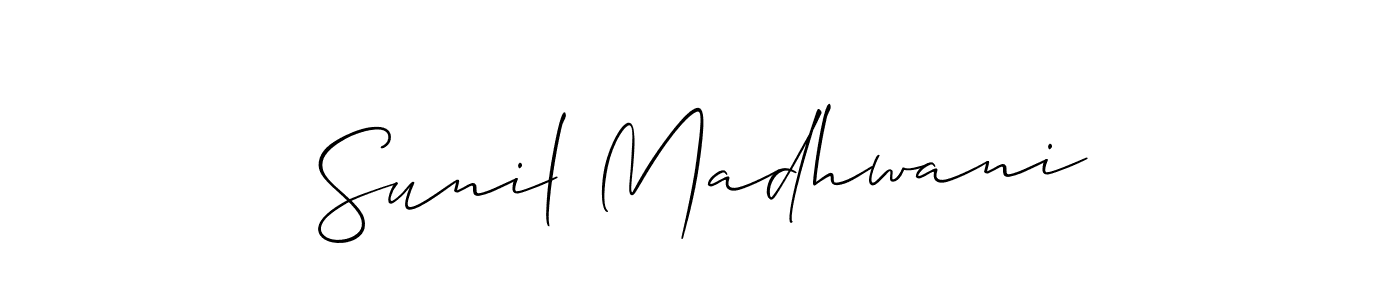 You should practise on your own different ways (Allison_Script) to write your name (Sunil Madhwani) in signature. don't let someone else do it for you. Sunil Madhwani signature style 2 images and pictures png