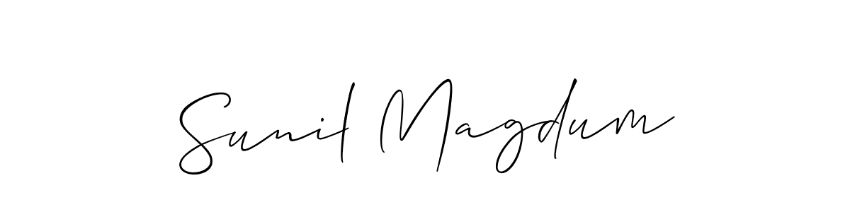 You should practise on your own different ways (Allison_Script) to write your name (Sunil Magdum) in signature. don't let someone else do it for you. Sunil Magdum signature style 2 images and pictures png
