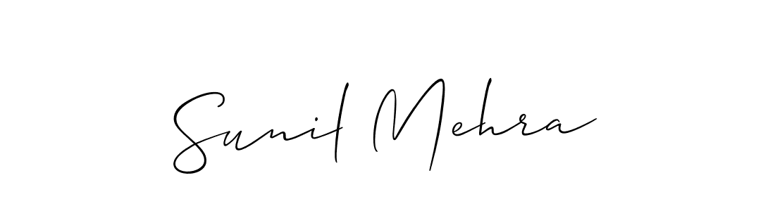 It looks lik you need a new signature style for name Sunil Mehra. Design unique handwritten (Allison_Script) signature with our free signature maker in just a few clicks. Sunil Mehra signature style 2 images and pictures png