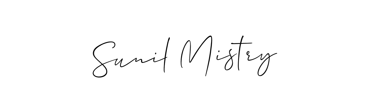 How to make Sunil Mistry name signature. Use Allison_Script style for creating short signs online. This is the latest handwritten sign. Sunil Mistry signature style 2 images and pictures png