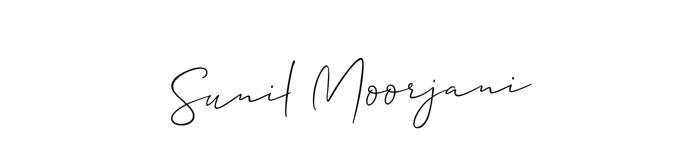 How to make Sunil Moorjani name signature. Use Allison_Script style for creating short signs online. This is the latest handwritten sign. Sunil Moorjani signature style 2 images and pictures png