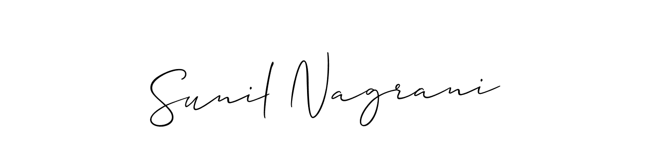 How to make Sunil Nagrani name signature. Use Allison_Script style for creating short signs online. This is the latest handwritten sign. Sunil Nagrani signature style 2 images and pictures png