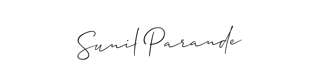 Allison_Script is a professional signature style that is perfect for those who want to add a touch of class to their signature. It is also a great choice for those who want to make their signature more unique. Get Sunil Parande name to fancy signature for free. Sunil Parande signature style 2 images and pictures png