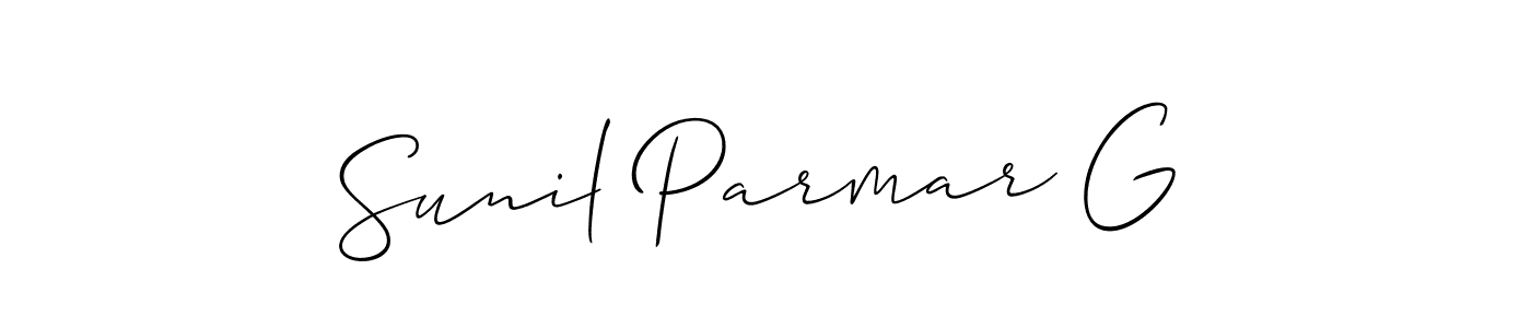 Make a beautiful signature design for name Sunil Parmar G. With this signature (Allison_Script) style, you can create a handwritten signature for free. Sunil Parmar G signature style 2 images and pictures png