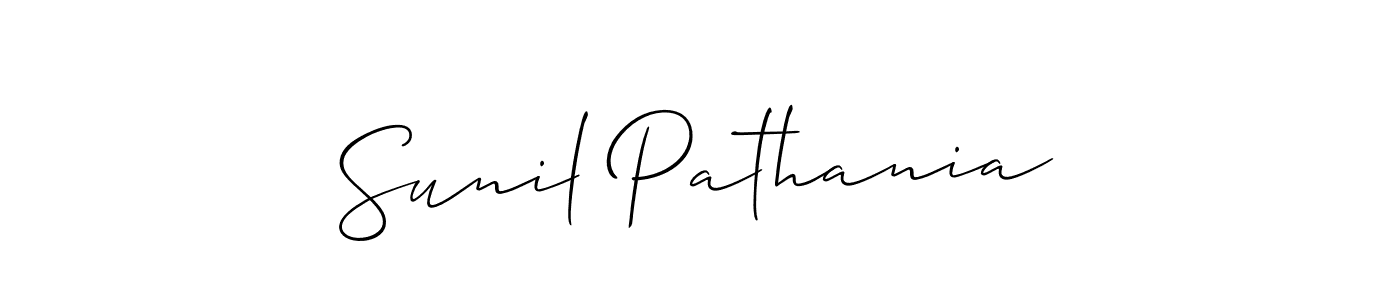 Use a signature maker to create a handwritten signature online. With this signature software, you can design (Allison_Script) your own signature for name Sunil Pathania. Sunil Pathania signature style 2 images and pictures png