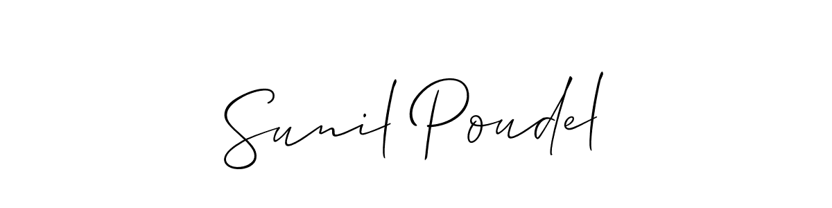 Allison_Script is a professional signature style that is perfect for those who want to add a touch of class to their signature. It is also a great choice for those who want to make their signature more unique. Get Sunil Poudel name to fancy signature for free. Sunil Poudel signature style 2 images and pictures png