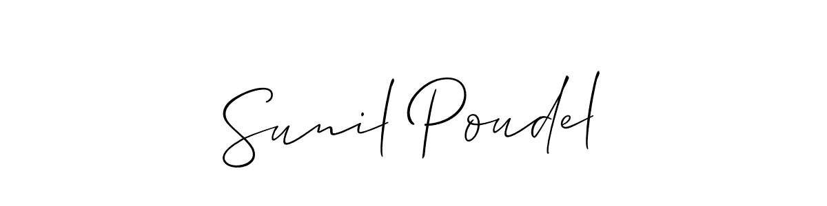 Make a short Sunil Poudel signature style. Manage your documents anywhere anytime using Allison_Script. Create and add eSignatures, submit forms, share and send files easily. Sunil Poudel signature style 2 images and pictures png