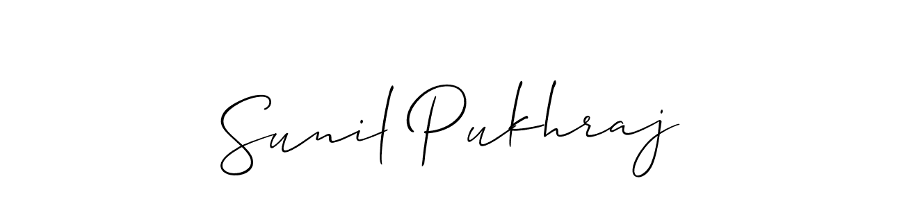 Also we have Sunil Pukhraj name is the best signature style. Create professional handwritten signature collection using Allison_Script autograph style. Sunil Pukhraj signature style 2 images and pictures png