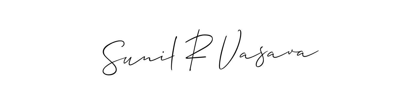 Create a beautiful signature design for name Sunil R Vasava. With this signature (Allison_Script) fonts, you can make a handwritten signature for free. Sunil R Vasava signature style 2 images and pictures png