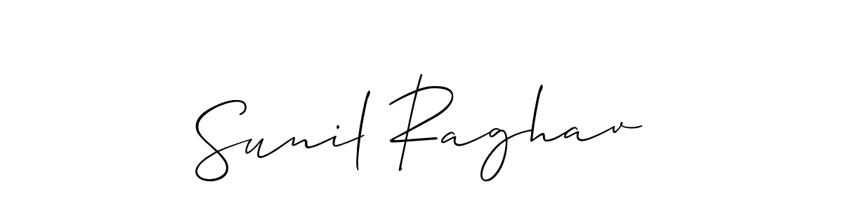 Create a beautiful signature design for name Sunil Raghav. With this signature (Allison_Script) fonts, you can make a handwritten signature for free. Sunil Raghav signature style 2 images and pictures png