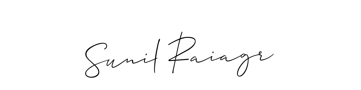 Allison_Script is a professional signature style that is perfect for those who want to add a touch of class to their signature. It is also a great choice for those who want to make their signature more unique. Get Sunil Raiagr name to fancy signature for free. Sunil Raiagr signature style 2 images and pictures png