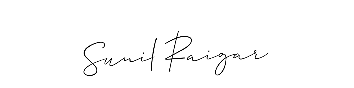How to make Sunil Raigar signature? Allison_Script is a professional autograph style. Create handwritten signature for Sunil Raigar name. Sunil Raigar signature style 2 images and pictures png