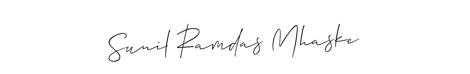 Create a beautiful signature design for name Sunil Ramdas Mhaske. With this signature (Allison_Script) fonts, you can make a handwritten signature for free. Sunil Ramdas Mhaske signature style 2 images and pictures png