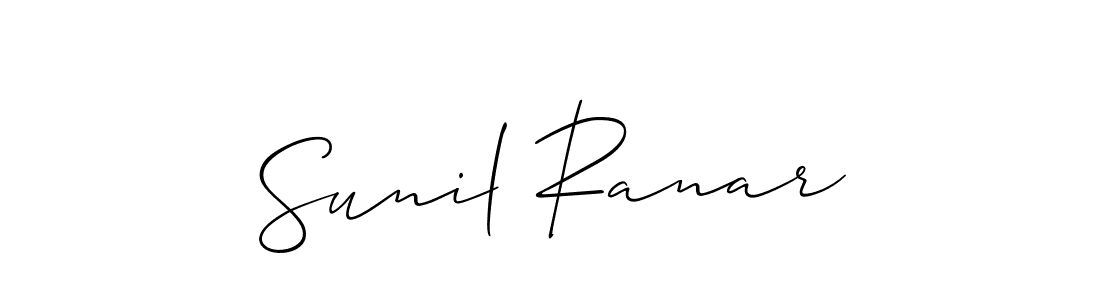 The best way (Allison_Script) to make a short signature is to pick only two or three words in your name. The name Sunil Ranar include a total of six letters. For converting this name. Sunil Ranar signature style 2 images and pictures png