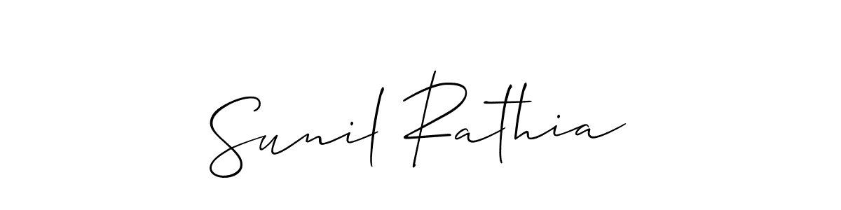 Make a beautiful signature design for name Sunil Rathia. With this signature (Allison_Script) style, you can create a handwritten signature for free. Sunil Rathia signature style 2 images and pictures png