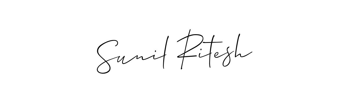 Also we have Sunil Ritesh name is the best signature style. Create professional handwritten signature collection using Allison_Script autograph style. Sunil Ritesh signature style 2 images and pictures png