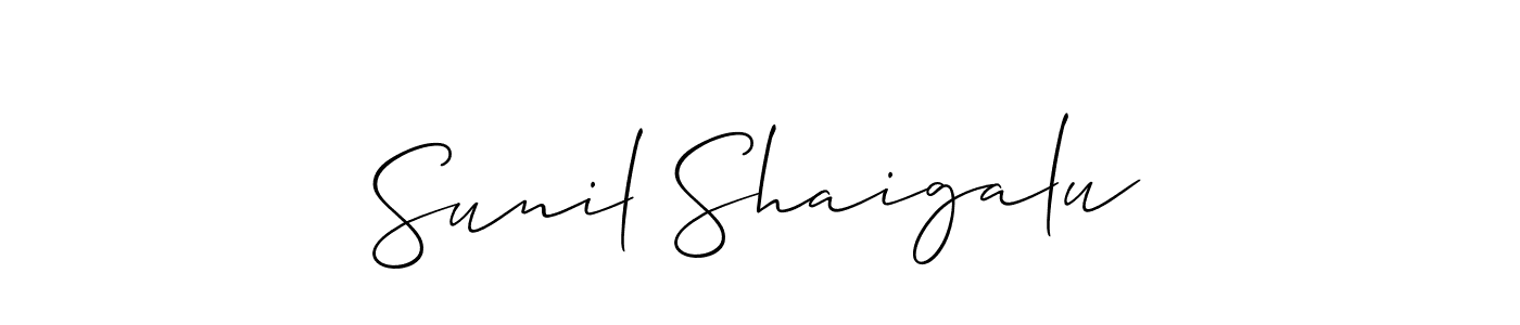 Also You can easily find your signature by using the search form. We will create Sunil Shaigalu name handwritten signature images for you free of cost using Allison_Script sign style. Sunil Shaigalu signature style 2 images and pictures png