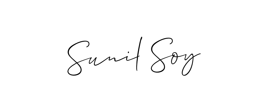 Make a beautiful signature design for name Sunil Soy. With this signature (Allison_Script) style, you can create a handwritten signature for free. Sunil Soy signature style 2 images and pictures png