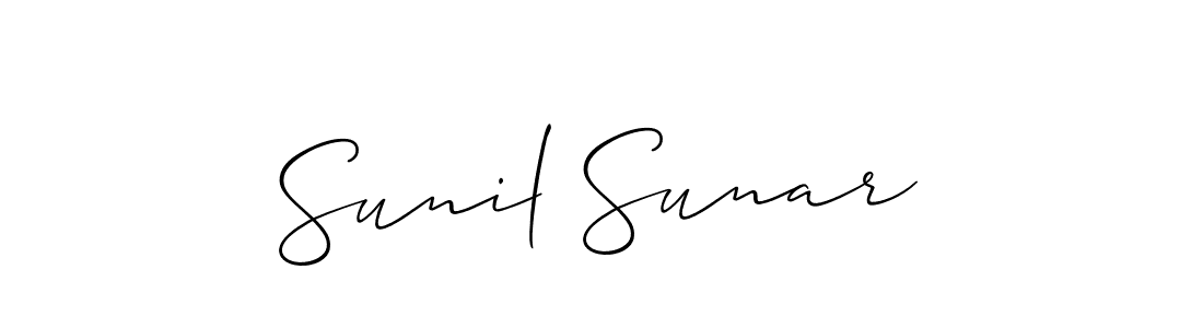 Allison_Script is a professional signature style that is perfect for those who want to add a touch of class to their signature. It is also a great choice for those who want to make their signature more unique. Get Sunil Sunar name to fancy signature for free. Sunil Sunar signature style 2 images and pictures png