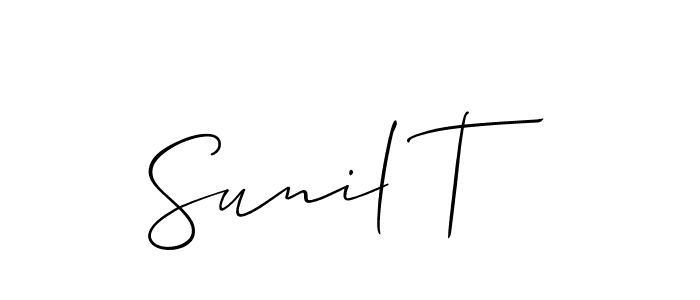 How to make Sunil T signature? Allison_Script is a professional autograph style. Create handwritten signature for Sunil T name. Sunil T signature style 2 images and pictures png