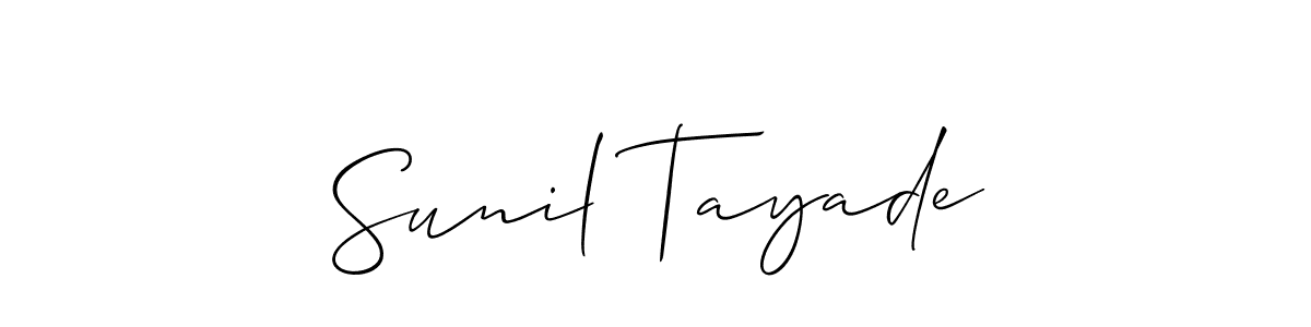 Create a beautiful signature design for name Sunil Tayade. With this signature (Allison_Script) fonts, you can make a handwritten signature for free. Sunil Tayade signature style 2 images and pictures png
