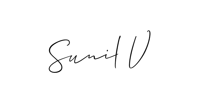 You can use this online signature creator to create a handwritten signature for the name Sunil V. This is the best online autograph maker. Sunil V signature style 2 images and pictures png