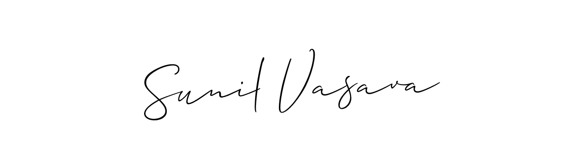 if you are searching for the best signature style for your name Sunil Vasava. so please give up your signature search. here we have designed multiple signature styles  using Allison_Script. Sunil Vasava signature style 2 images and pictures png