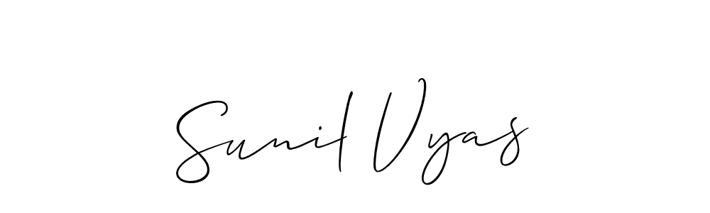 How to make Sunil Vyas signature? Allison_Script is a professional autograph style. Create handwritten signature for Sunil Vyas name. Sunil Vyas signature style 2 images and pictures png