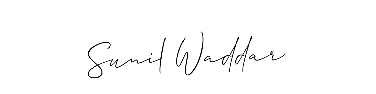 This is the best signature style for the Sunil Waddar name. Also you like these signature font (Allison_Script). Mix name signature. Sunil Waddar signature style 2 images and pictures png