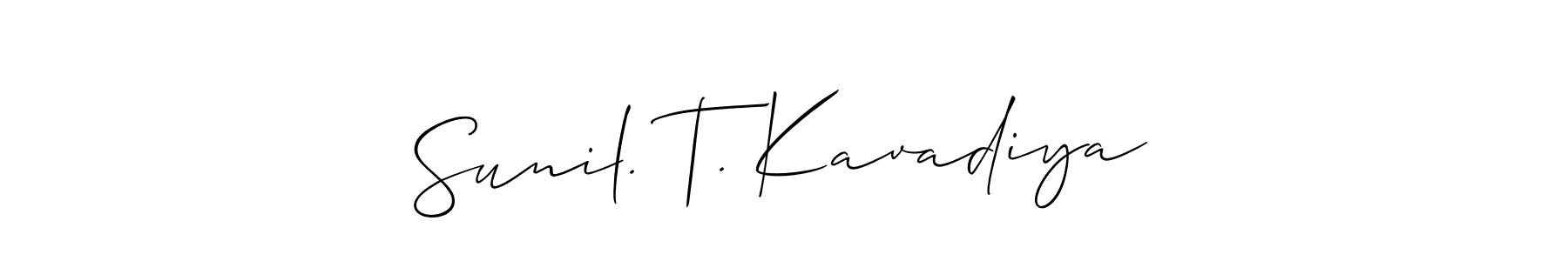 Make a beautiful signature design for name Sunil. T. Kavadiya. With this signature (Allison_Script) style, you can create a handwritten signature for free. Sunil. T. Kavadiya signature style 2 images and pictures png