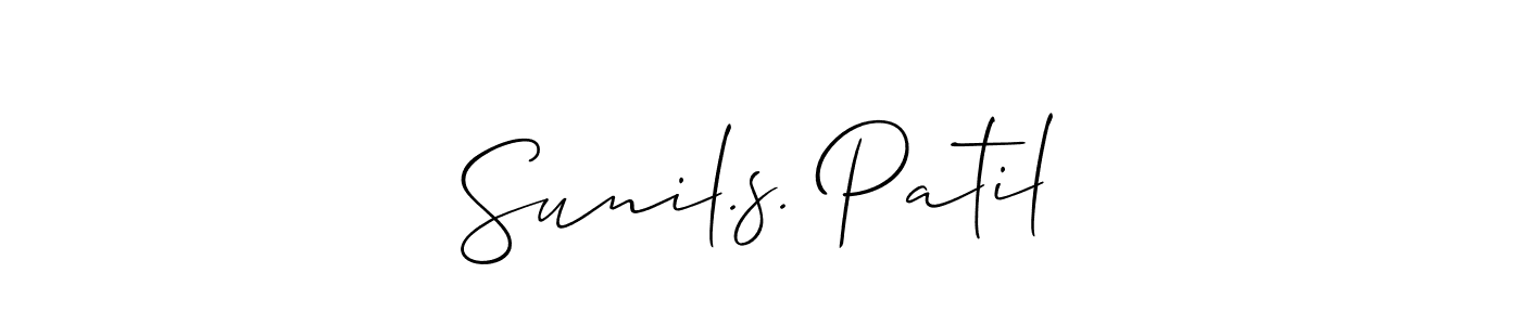 Use a signature maker to create a handwritten signature online. With this signature software, you can design (Allison_Script) your own signature for name Sunil.s. Patil. Sunil.s. Patil signature style 2 images and pictures png