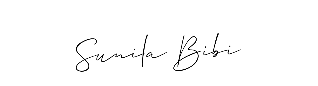 Design your own signature with our free online signature maker. With this signature software, you can create a handwritten (Allison_Script) signature for name Sunila Bibi. Sunila Bibi signature style 2 images and pictures png