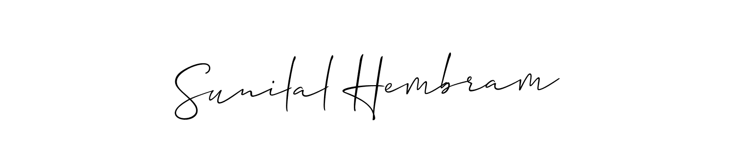 Allison_Script is a professional signature style that is perfect for those who want to add a touch of class to their signature. It is also a great choice for those who want to make their signature more unique. Get Sunilal Hembram name to fancy signature for free. Sunilal Hembram signature style 2 images and pictures png