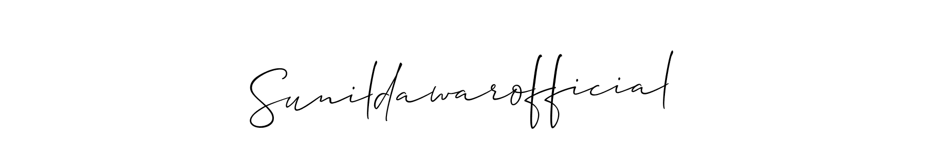 Make a short Sunildawarofficial signature style. Manage your documents anywhere anytime using Allison_Script. Create and add eSignatures, submit forms, share and send files easily. Sunildawarofficial signature style 2 images and pictures png
