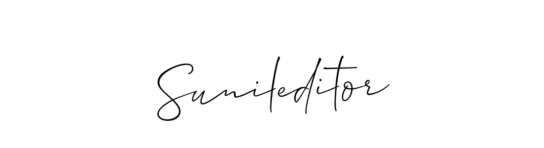 The best way (Allison_Script) to make a short signature is to pick only two or three words in your name. The name Sunileditor include a total of six letters. For converting this name. Sunileditor signature style 2 images and pictures png
