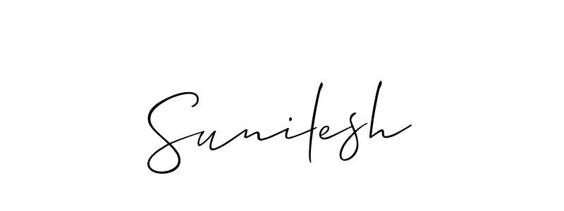Use a signature maker to create a handwritten signature online. With this signature software, you can design (Allison_Script) your own signature for name Sunilesh. Sunilesh signature style 2 images and pictures png