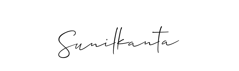 Allison_Script is a professional signature style that is perfect for those who want to add a touch of class to their signature. It is also a great choice for those who want to make their signature more unique. Get Sunilkanta name to fancy signature for free. Sunilkanta signature style 2 images and pictures png