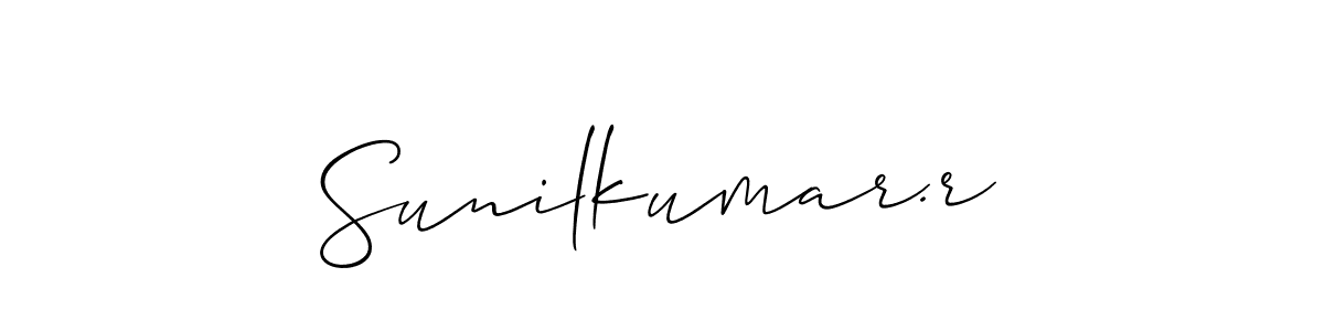 This is the best signature style for the Sunilkumar.r name. Also you like these signature font (Allison_Script). Mix name signature. Sunilkumar.r signature style 2 images and pictures png