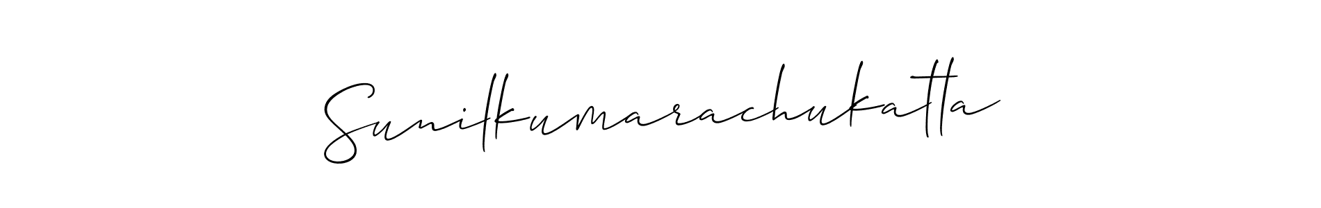 if you are searching for the best signature style for your name Sunilkumarachukatla. so please give up your signature search. here we have designed multiple signature styles  using Allison_Script. Sunilkumarachukatla signature style 2 images and pictures png