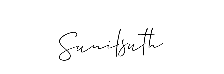 How to make Sunilsuth name signature. Use Allison_Script style for creating short signs online. This is the latest handwritten sign. Sunilsuth signature style 2 images and pictures png