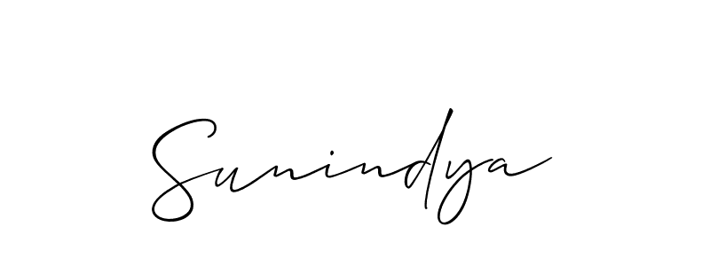 Use a signature maker to create a handwritten signature online. With this signature software, you can design (Allison_Script) your own signature for name Sunindya. Sunindya signature style 2 images and pictures png