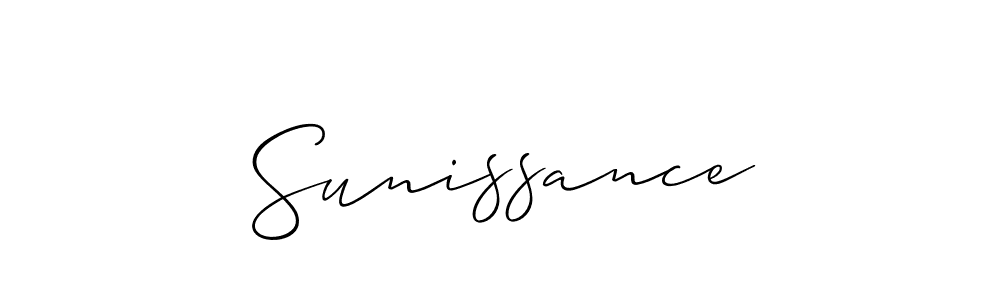 Use a signature maker to create a handwritten signature online. With this signature software, you can design (Allison_Script) your own signature for name Sunissance. Sunissance signature style 2 images and pictures png