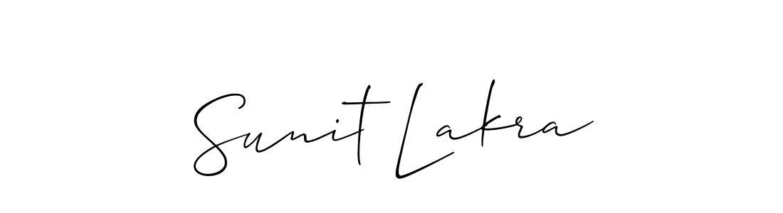 Allison_Script is a professional signature style that is perfect for those who want to add a touch of class to their signature. It is also a great choice for those who want to make their signature more unique. Get Sunit Lakra name to fancy signature for free. Sunit Lakra signature style 2 images and pictures png