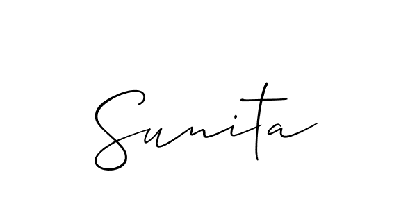 Make a beautiful signature design for name Sunita. With this signature (Allison_Script) style, you can create a handwritten signature for free. Sunita signature style 2 images and pictures png