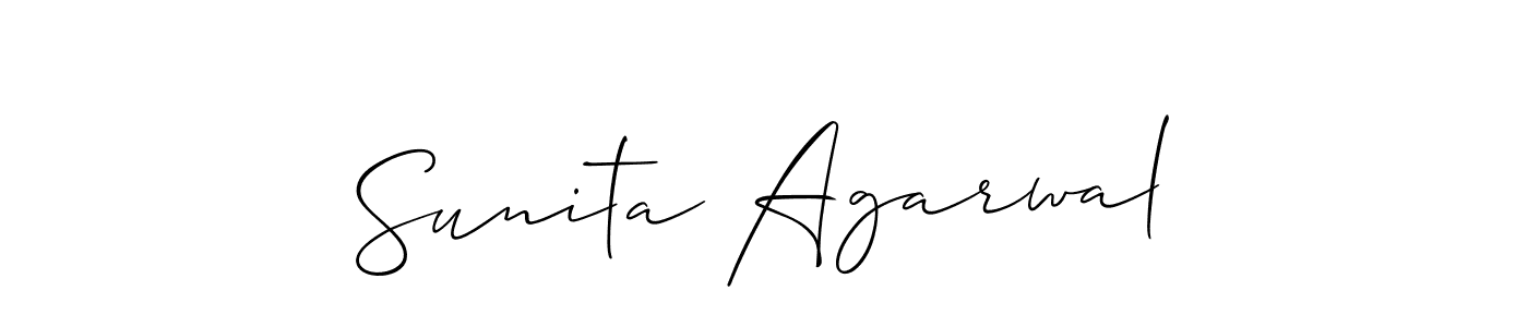Make a short Sunita Agarwal signature style. Manage your documents anywhere anytime using Allison_Script. Create and add eSignatures, submit forms, share and send files easily. Sunita Agarwal signature style 2 images and pictures png