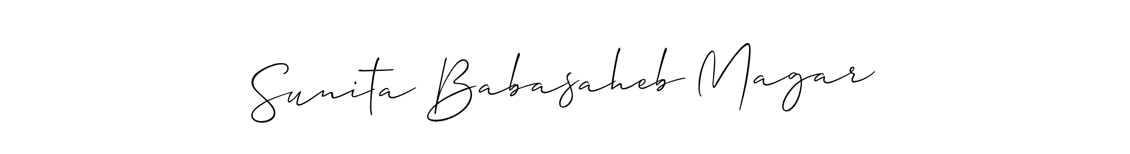 Design your own signature with our free online signature maker. With this signature software, you can create a handwritten (Allison_Script) signature for name Sunita Babasaheb Magar. Sunita Babasaheb Magar signature style 2 images and pictures png