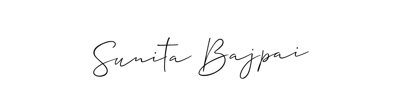 Sunita Bajpai stylish signature style. Best Handwritten Sign (Allison_Script) for my name. Handwritten Signature Collection Ideas for my name Sunita Bajpai. Sunita Bajpai signature style 2 images and pictures png