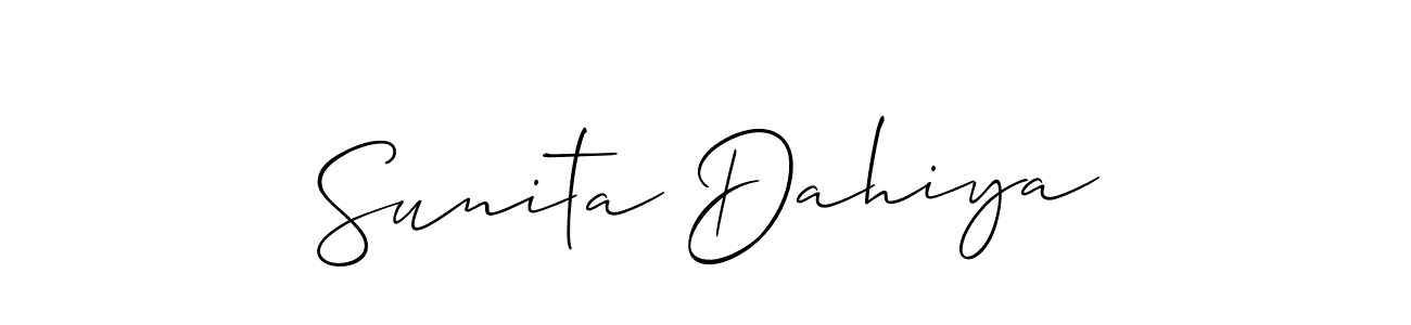 How to make Sunita Dahiya name signature. Use Allison_Script style for creating short signs online. This is the latest handwritten sign. Sunita Dahiya signature style 2 images and pictures png
