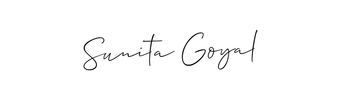 if you are searching for the best signature style for your name Sunita Goyal. so please give up your signature search. here we have designed multiple signature styles  using Allison_Script. Sunita Goyal signature style 2 images and pictures png
