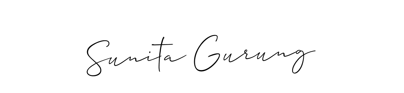 Design your own signature with our free online signature maker. With this signature software, you can create a handwritten (Allison_Script) signature for name Sunita Gurung. Sunita Gurung signature style 2 images and pictures png